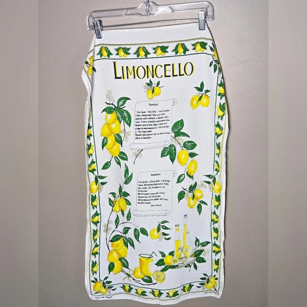 Made In Italy 100% Cotton Limoncello Recipe Tea Towel